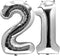 Big Giant Jumbo Silver Number 21 Foil Mylar Balloons - 40 Inch for Girl Women Men 21st Birthday Party Supplies & 21
