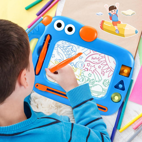 1 2 3 1-3, Magnetic Drawing Board for Toddler Boys, Toys for Year Old Boy, Mess Free Doodle Board Pad, Kids Magna