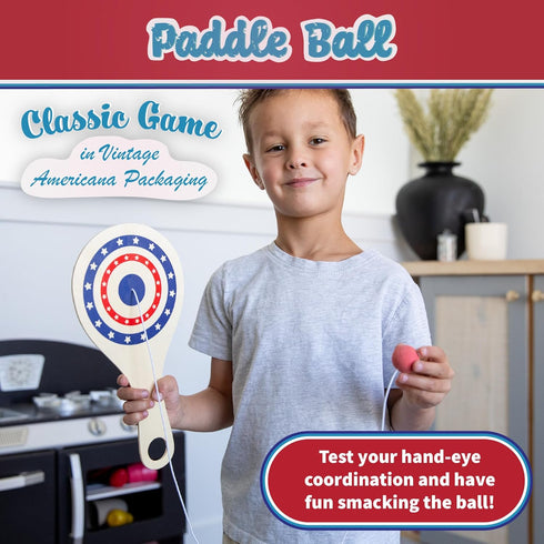 5 Continuum Games Way Back Toys Paddle Ball, Game of Steady Hands and Skill, Novelty Family Fun Game for Ages and up