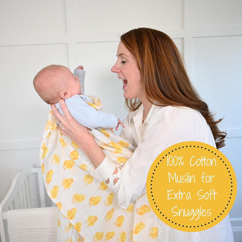 100% 47 47 Inches 2 Pack) LollyBanks Baby Swaddle Blanket, Cotton Muslin Blanket for Boys and Girls, Large x Soft