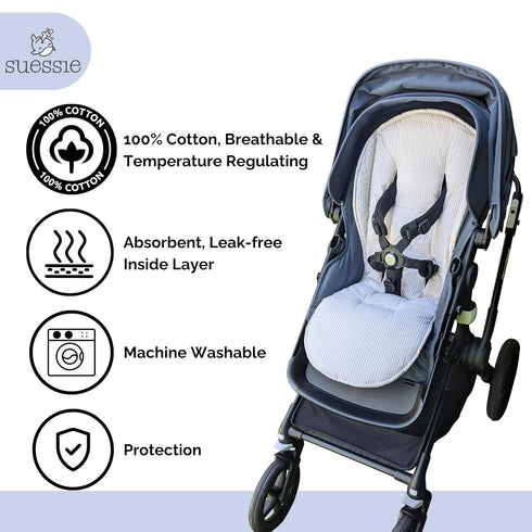 Reversible Stroller Seat Insert - Suessie Liner in Sand Stripe