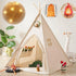 Tiny Land Kids Teepee Tent: With Lights & Campfire Toy, Washable Foldable Indoor Outdoor Play Tent for Girls & Boys