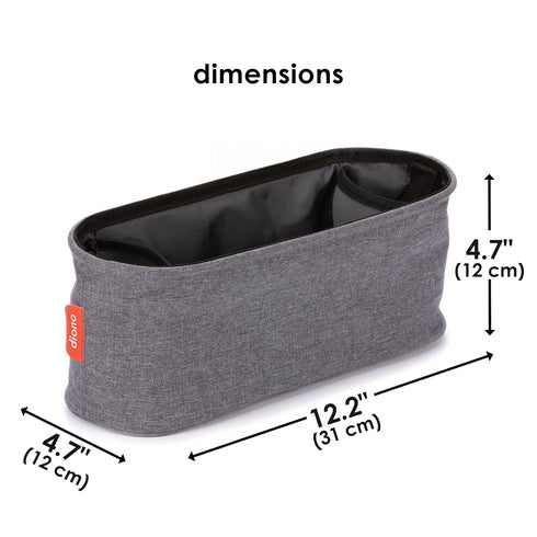 Diono Buggy Buddy Universal Stroller Organizer with Cup Holders, Secure Attachment, Zippered Pockets, Safe & Secure