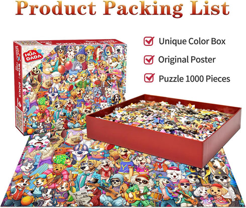 Jigsaw Puzzles for Adults 1000 Piece Puzzle for Adults 1000 Pieces Puzzle 1000 Pieces Dog's World Puzzle, Cartoon Puzzles 1000 Pieces Jigsaw Puzzles for Adults 1000 Pieces and Up