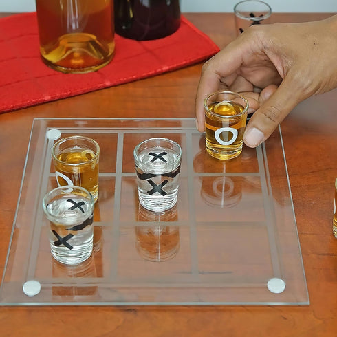 Fairly Odd Novelties Shot Glass Tic Tac Toe Fun Party Board Drinking Game for Two/Couples, Clear, One Size