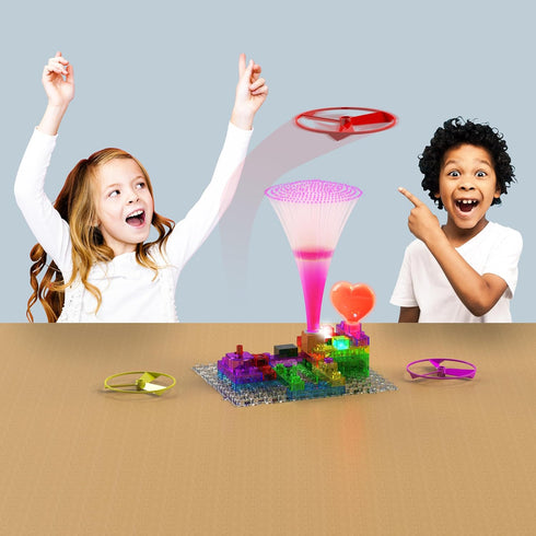 E-Blox Building Blocks STEM Circuit Kit, 59 Projects, Build Your Own Fan Launch Light Show, Science Projects Gift