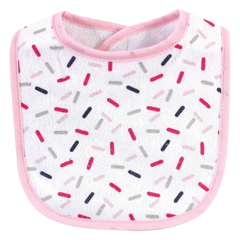 Set, (Pack 2) Hudson Baby Unisex Baby Cotton Terry Bib and Burp Cloth Cupcake, One Size