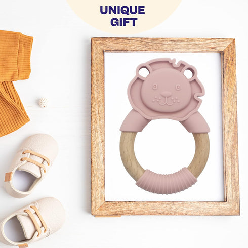 PREMIUM Baby Teething Toys, Silicone Teether for Pain Relief, Cooling Gum Chew Toy, BPA Free, Lion