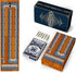 Small Size Travel Wooden Cribbage Board Game Set 2-Track Foldable Cribbage with