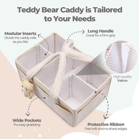 PeraBella Baby Diaper Caddy Organizer with Handle, Boy & Girl Shower Gift Basket, Portable Diaper Storage Basket Bin