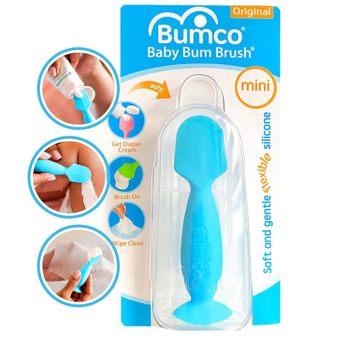 Bumco Mini Baby Diaper Cream Spatula with Case - BPA-Free Silicone Diaper Spatula with Suction Cup, Wipe-Clean Baby