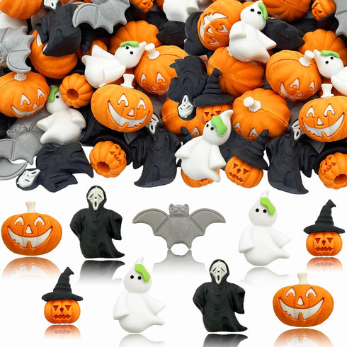 Halloween Erasers for Kids 75 pcs, Bulk Pumpkin Mini Erasers for Classroom Prizes, Game Reward
