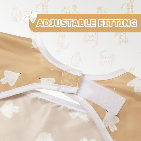 Pack 2 Little Dimsum Baby Bib with Pocket Waterproof Toddler Bibs Infant Feeding Bibs for Boys and Girls, of Colors