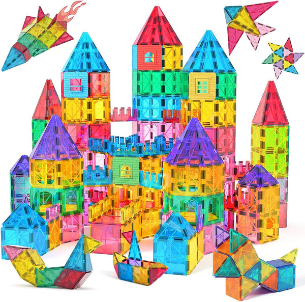 Jasonwell Magnetic Tiles, Kids Magnetic Blocks Building Sets, 3D Magnet Tile Building Toy for Educational STEM Toys for