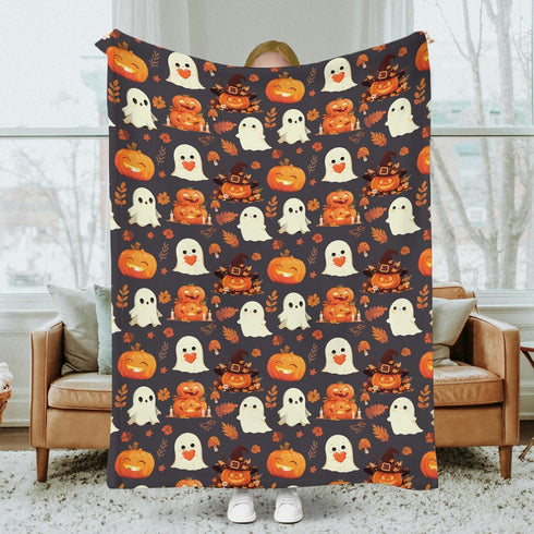 SqtmuHLuo 60x80inch Halloween Baby Blanket for Boys Girls Gender Cute Halloween Pumpkin Neutral Newborn Nursery Baby