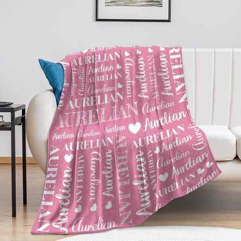 Monogrammed 60"x80 Personalized Baby Blankets for Boys Girls with Name, Custom Kids Blanket for Women Men, Baby Throw