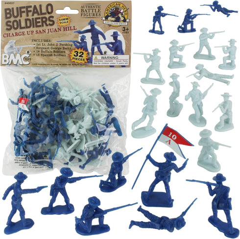 BMC Buffalo Soldiers Charge Up San Juan Hill - 32pc Soldier Figures Set