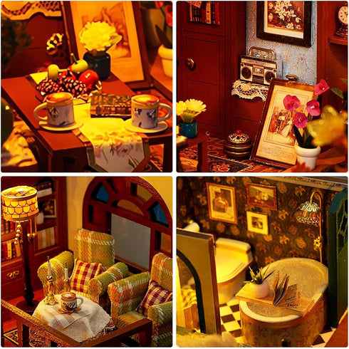 DIY Miniature House Kits - Tiny House Kit, Doll House Kits for Adults, Unique Gift for Birthday Christmas Day