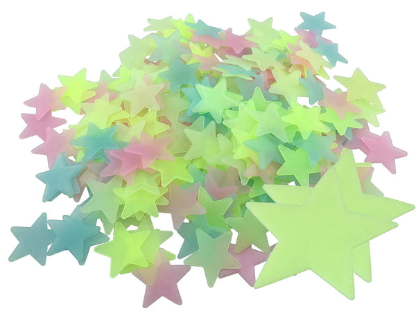 200PCS 1.2" Glow in The Dark Luminous Stars Decals for Home Ceiling Wall Baby Kids Bedroom (Multi-Color)