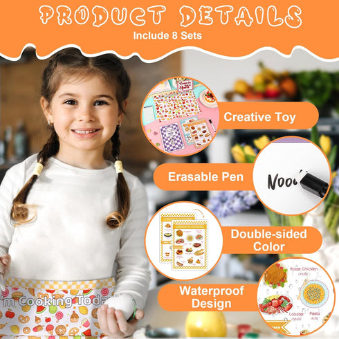 SHIQIKEJIPTY 7 Set Set Pieces Restaurant Server Play Toys Pretend Play Restaurant Food Kids Waitress Pretend Restaurant