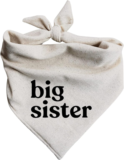 Generic Dog Bandana Pregnancy Announcement Big Sister Baby Reveal Oatmeal Cream Minimal Neutral
