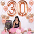 KatchOn Rose Gold 30 Balloon Numbers Set - Giant 40 Inch | 30th Birthday Decorations for Women with Confetti Balloons