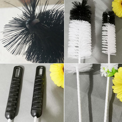 4, Set Coralpearl Bottle Brushes Thin Long Handle X Utility Skinny Wire Cleaner Big Small, Bendable Flexible