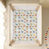 miaozhen 1 Pack 52x28 Cotton Baby Crib Sheets Ultra Soft Wildlife Brontosaurus Rainbow Gray Muslin Crib Bedding