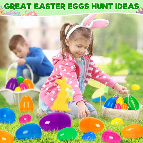 36 Pack 4 Prefilled Easter Eggs with Toys, Bulk Mix Sizes Plastic Easter Eggs with Toys Inside, Surprise Eggs