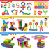 Gears Interlocking Learning Set, 180 Pcs STEM Construction Toy Set for Kids, 10 Colors