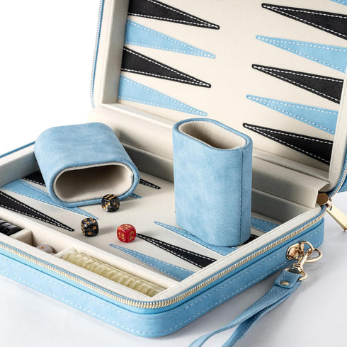 Lingle Backgammon Sets Backgammon Backgammon Set for Adults, Classic Board Game with Folding Faux Leather Case