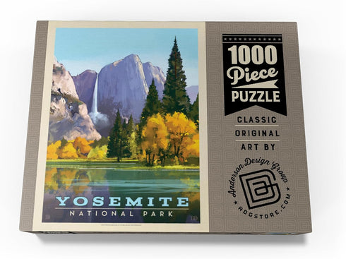 MyPuzzle Yosemite National Park: Golden Vista Vintage Poster - Premium 1000 Piece Jigsaw Puzzle for Adults