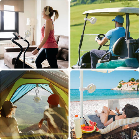 JISULIFE Stroller Fan, 4000mAh Battery Operated with 4 Speeds, Rechargeable 720° Rotatable Fan for Baby