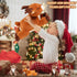 Poen Set 16 Inch Mommy 4 Tummy Plush Deer Stuffed Animal Cuddly Deer Plush with Cute Little Plushes in Her Zippered