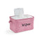 Baskets for Organizing Wipes and Newborn Essentials, Pink Linen Diaper and Wipes Organizer, 9 x 6 x 5.5 Inches