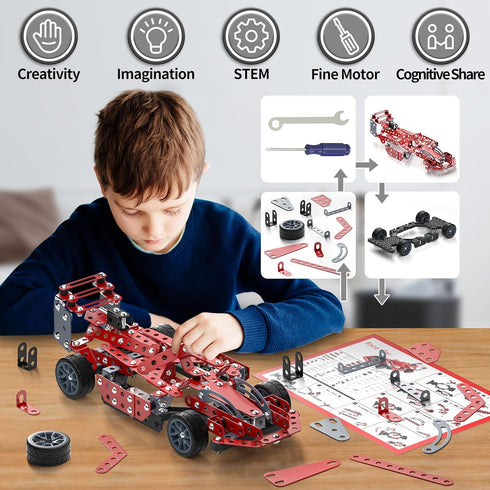 Set 8-12, 8 9 10 11 Lucky Doug Building Kit Model Car - STEM Project Building Toys for Kids Ages Assembly Building