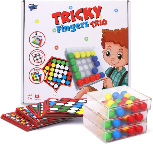 Point Games Therapy Games for Kids - Tricky Fingers Trio Puzzle Games for Sensory Learning, Ages 4+