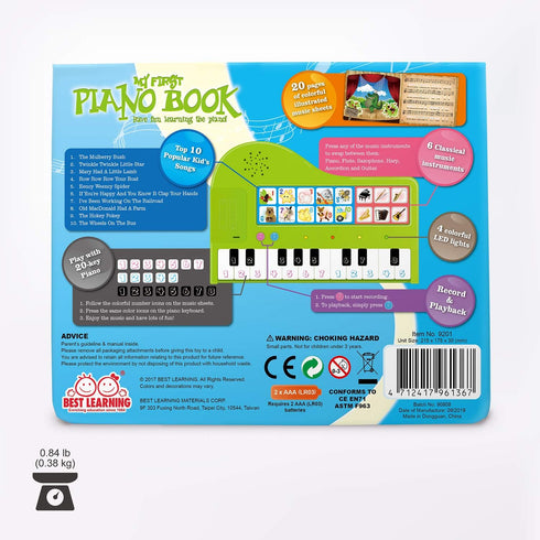 3-5 3, 4 BEST LEARNING My First Piano Book - Educational Musical Toy for Toddlers Kids Ages Years - Ideal Year Old Boy