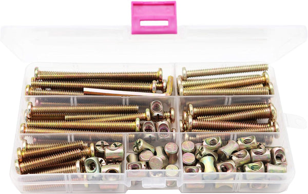 binifiMux Baby Bed Crib Screws Hardware Replacement Kit, 100pcs 1/4-20" Crib Hardware Screws