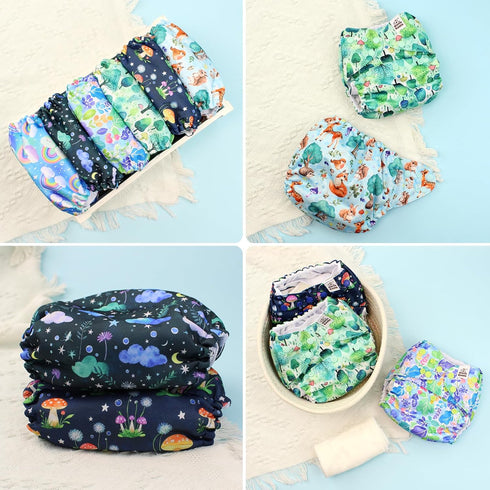 3.0 Mama Koala Cloth Diapers for Babies, One Size Washable and Reusable Pocket Diapers for Newborns and Toddlers