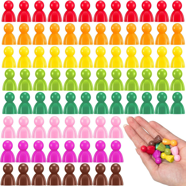 Liliful 200 Pcs Board Game Pieces - Plastic Tokens for Tabletop Games, Sorting, Counting, Classrooms, 8 Colors