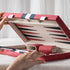 Lingle 15inch Backgammon Sets Backgammon Set for Adults, Classic Board Game with Folding Leather Case, Faux Leather