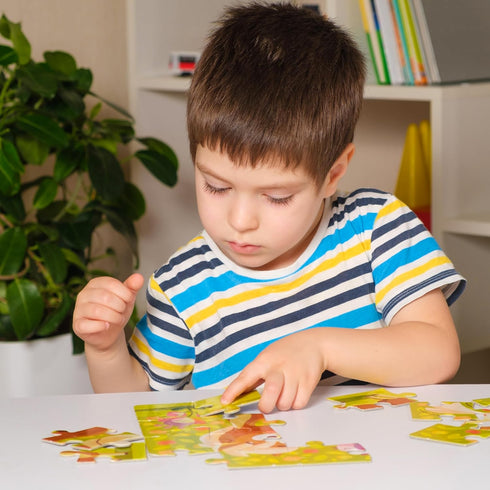 Puzzles for Kids Ages 4-8 - 14 Pack Wooden Jigsaw Puzzles, 30 Pieces, Preschool Educational Learning Toys Set