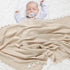 100% 40"x30" LAWKUL Baby Blanket Traceable Cotton Knit Receiving Blankets Infant Swaddle for Newbron Boy Girls Beige
