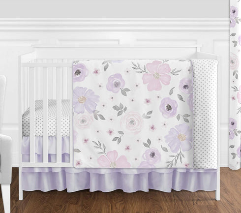 Sweet Jojo Designs Lavender Purple, Pink, Grey and White Fabric Memory Memo Photo Bulletin Board for Watercolor Floral