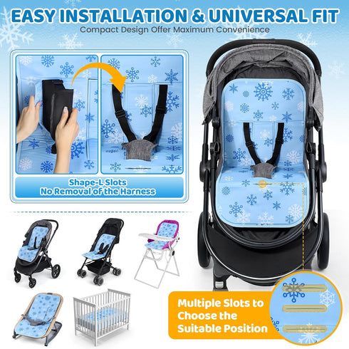Summer Orzbow Reversible Stroller Cooling Pad | Solid-Gel Baby Cooling Pad for Stroller, High Chair, Bassinet, Crib |
