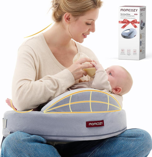Momcozy Innovative Safety Guard Nursing Pillow - Firm & Springy Memory Foam