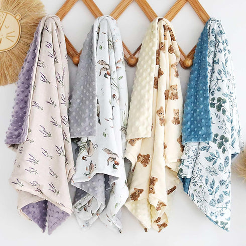 31X40 Inches, LifeTree Baby Girl & Boy Blankets, Soft Double Layer Swaddle Blankets, Muslin Front and Dotted Fleece