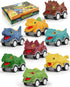 Cozycharm 8PCS Dinosaur Pull Back Cars Set for Kids Toddlers, Mini Racing Vehicles