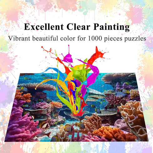 1000 (27.5"x19.6") Jigsaw Puzzles for Adults Pieces, Shark with Poster Interlock Perfectly Letter on Back No Dust, Home